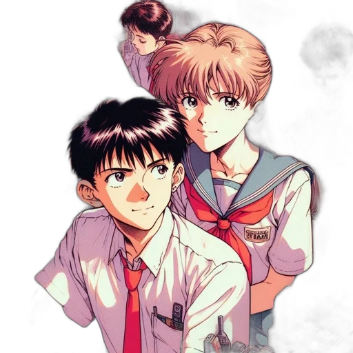 anime, vaporwave, comic book art, watercolor transparent PNG cut-out
