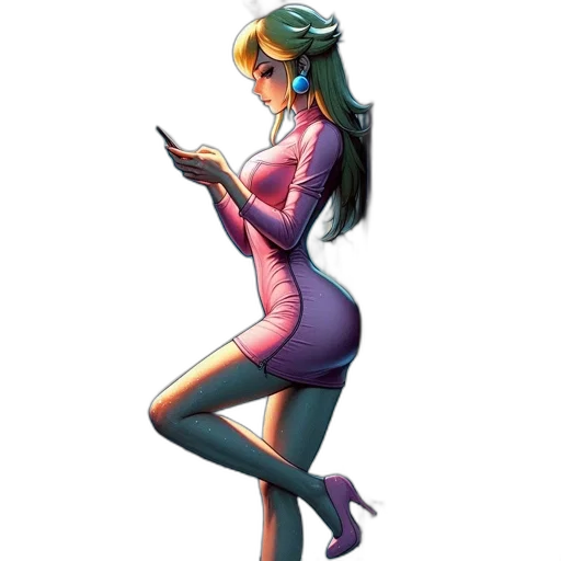 dress, staff, robot, concept art transparent PNG cut-out
