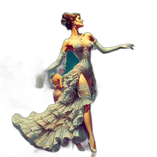 dress, staff, concept art, fantasy art transparent PNG cut-out