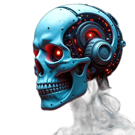 robot, mask, face, cyberpunk transparent PNG cut-out