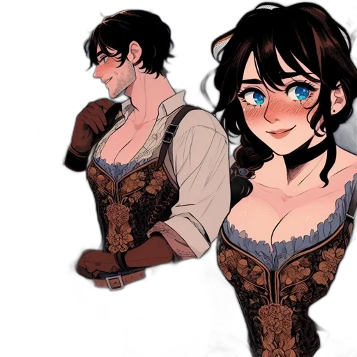 dress, concept art, fantasy art, comic book art transparent PNG cut-out
