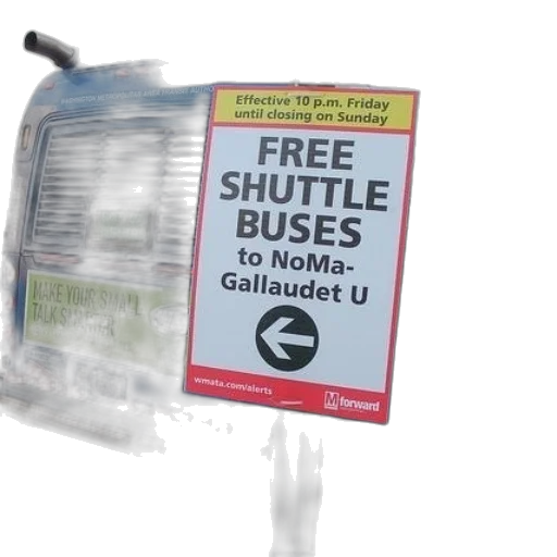 sign, front, bus, advertises transparent PNG cut-out