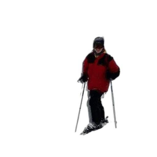 staff, skier, red, jacket transparent PNG cut-out