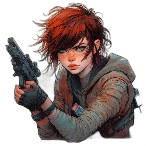 weapon, jacket, concept art, comic book art transparent PNG cut-out