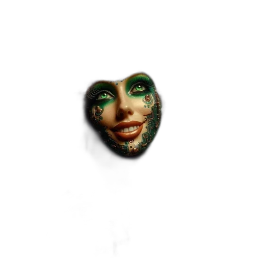 jewelry, face, mask, creature transparent PNG cut-out