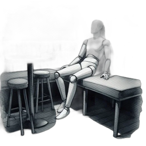 furniture, robot, staff, shoes transparent PNG cut-out