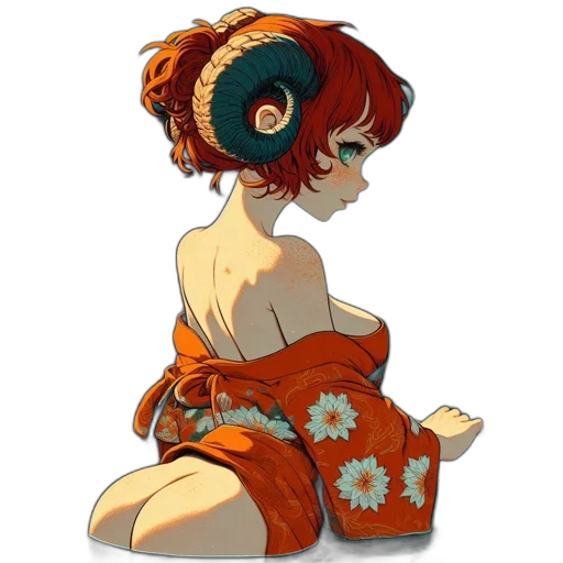 dress, flower, staff, hat transparent PNG cut-out