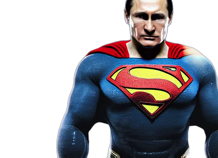 comic book art, vladimir, putin, superman transparent PNG cut-out