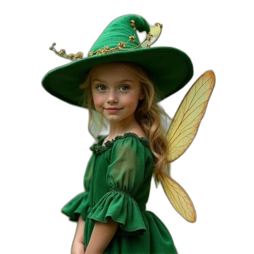 hat, dress, staff, dragon transparent PNG cut-out
