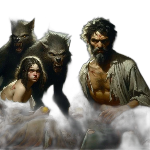 concept art, fantasy art, comic book art, photorealistic transparent PNG cut-out