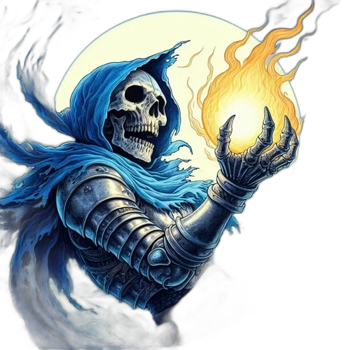 staff, mask, sword, fantasy art transparent PNG cut-out