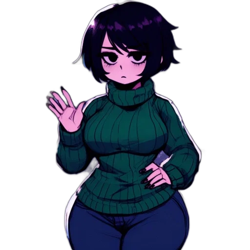 jacket, creature, dress, staff transparent PNG cut-out