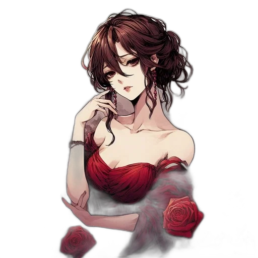dress, flower, crown, staff transparent PNG cut-out