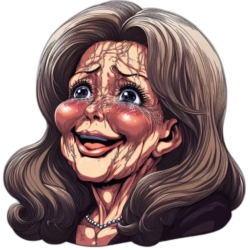 face, mask, cartoon, photorealistic transparent PNG cut-out