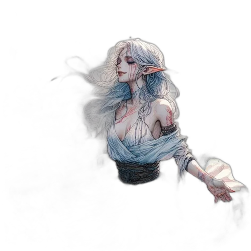 dress, creature, hair, sword transparent PNG cut-out
