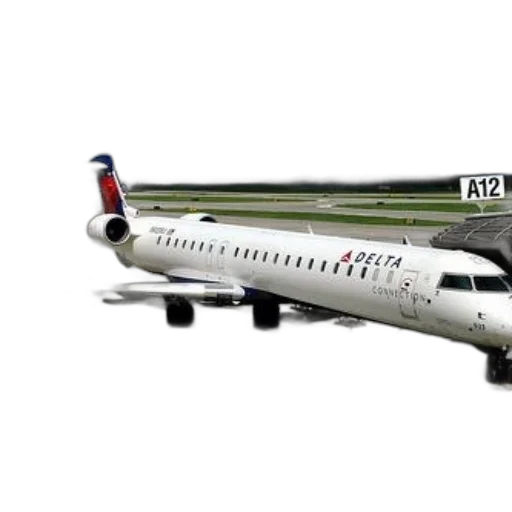 delta, connection, airplane, parked transparent PNG cut-out