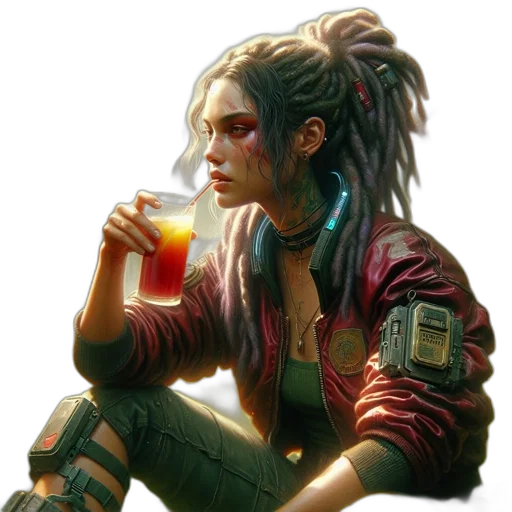 jacket, cyberpunk, concept art, fantasy art transparent PNG cut-out