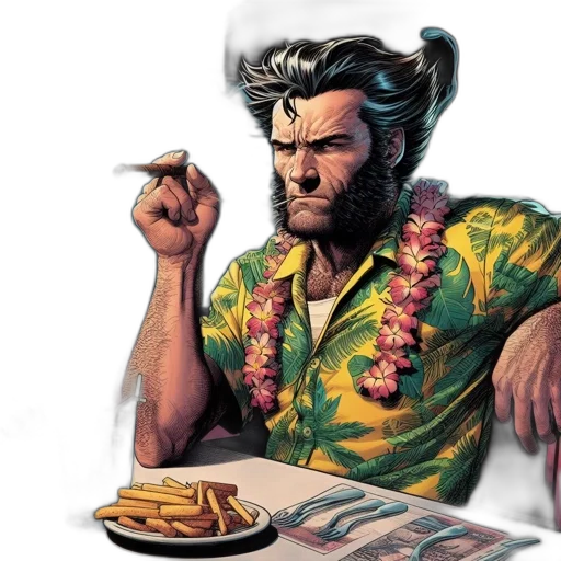 food, comic book art, concept art, vaporwave transparent PNG cut-out