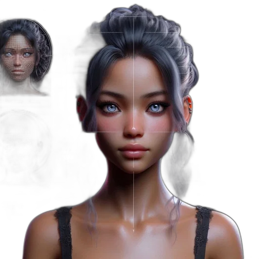 face, concept art, photorealistic, fantasy art transparent PNG cut-out