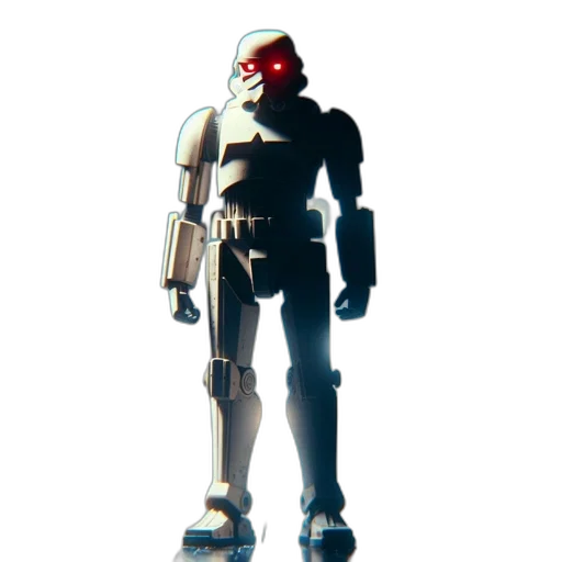 robot, staff, weapon, 3d render transparent PNG cut-out