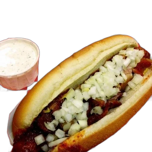 food, hot, dog, onions transparent PNG cut-out