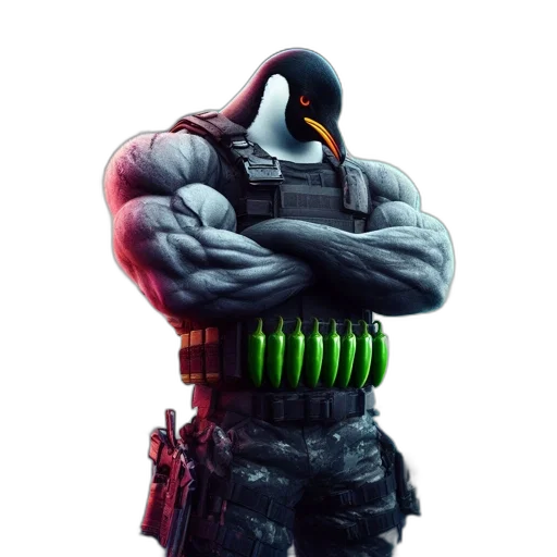 weapon, robot, jacket, staff transparent PNG cut-out