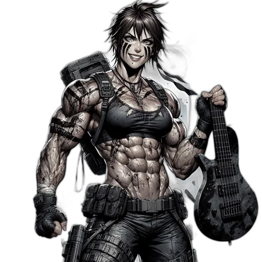 comic book art, concept art, cyberpunk, cartoon transparent PNG cut-out