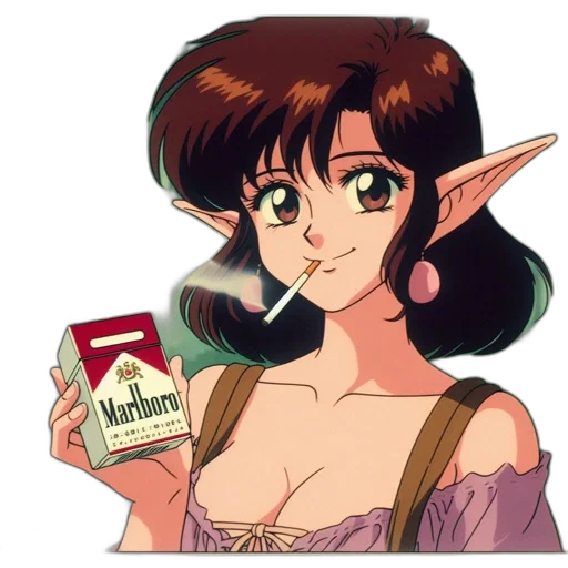 vaporwave, anime, concept art, fantasy art transparent PNG cut-out