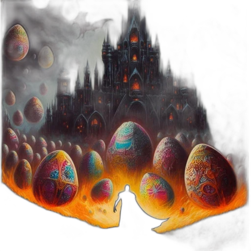 concept art, fantasy art, watercolor, pixel art transparent PNG cut-out