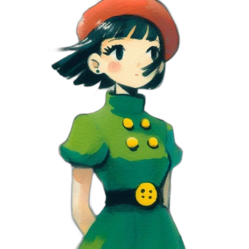 dress, hat, staff, crown transparent PNG cut-out