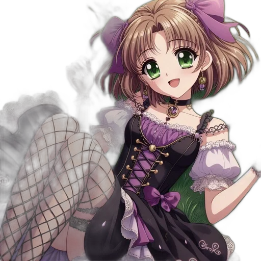 dress, staff, weapon, flower transparent PNG cut-out