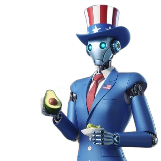 robot, concept art, 3d render, dressed transparent PNG cut-out