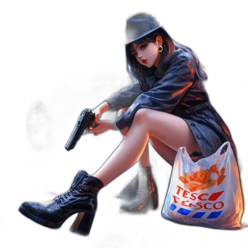 jacket, shoes, weapon, concept art transparent PNG cut-out