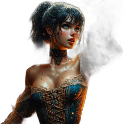 dress, fantasy art, concept art, comic book art transparent PNG cut-out