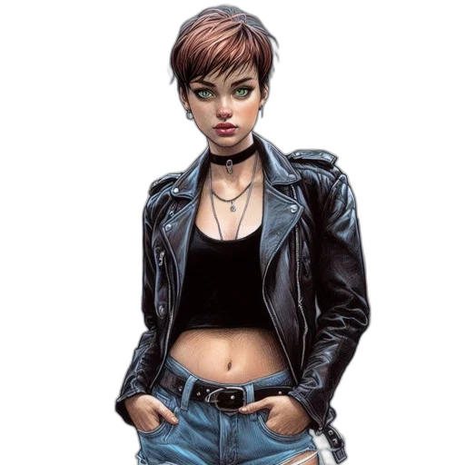 jacket, comic book art, concept art, cyberpunk transparent PNG cut-out