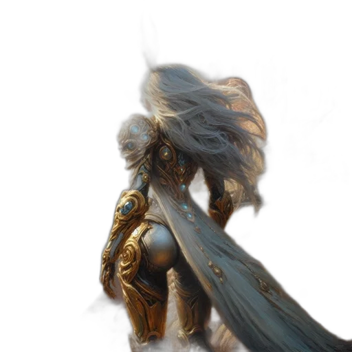 dragon, hair, sword, weapon transparent PNG cut-out