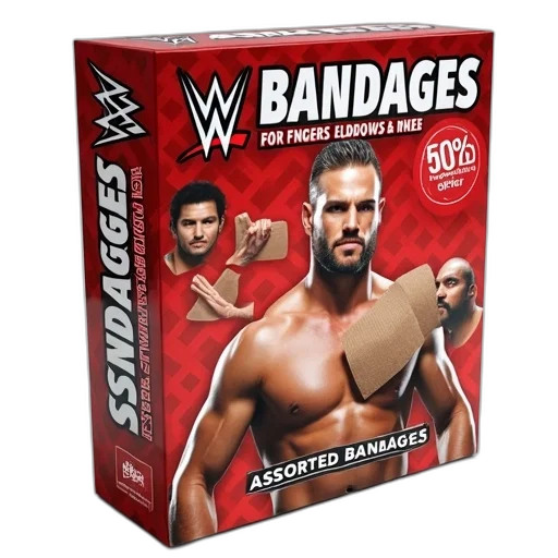 box, wwe, branded, bandages transparent PNG cut-out