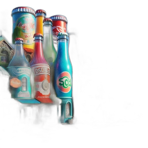 bottle, food, 3d render, photorealistic transparent PNG cut-out