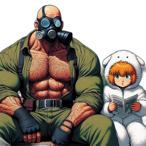 jacket, mask, comic book art, concept art transparent PNG cut-out