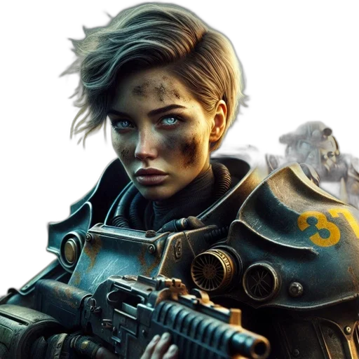 face, weapon, concept art, cyberpunk transparent PNG cut-out