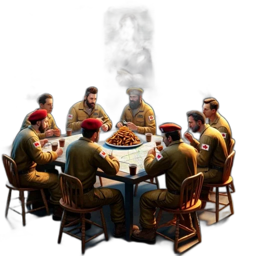 food, jacket, crown, staff transparent PNG cut-out