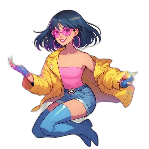 jacket, dress, creature, vaporwave transparent PNG cut-out