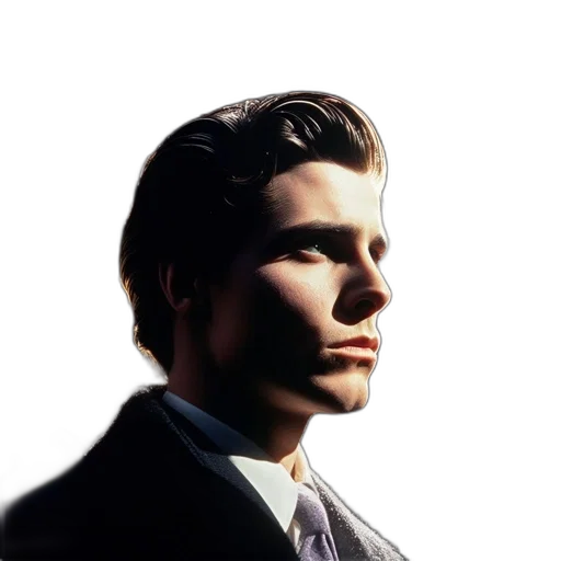 face, jacket, staff, photorealistic transparent PNG cut-out