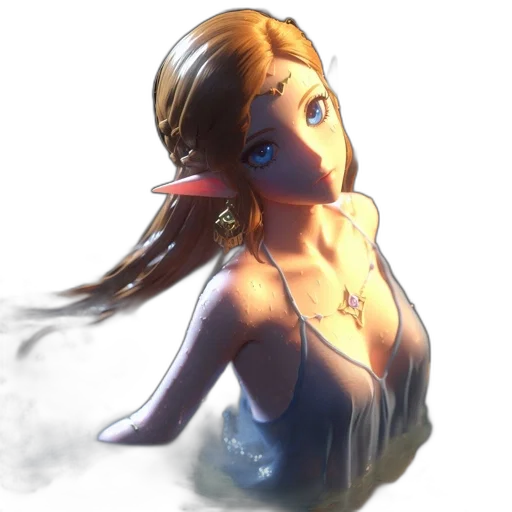 dress, staff, face, crown transparent PNG cut-out