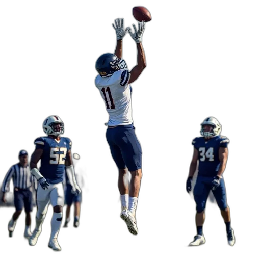 football, player, leaping, air transparent PNG cut-out