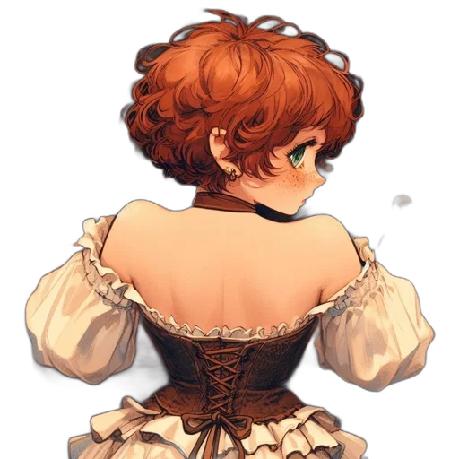 dress, crown, hair, jacket transparent PNG cut-out