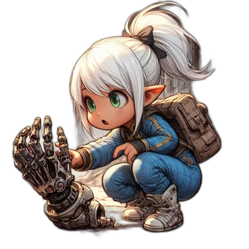 weapon, robot, dragon, staff transparent PNG cut-out