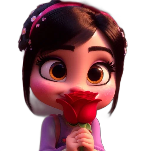 flower, face, 3d render, concept art transparent PNG cut-out