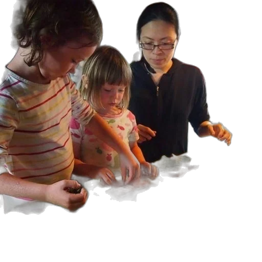 3d render, woman, two, children transparent PNG cut-out