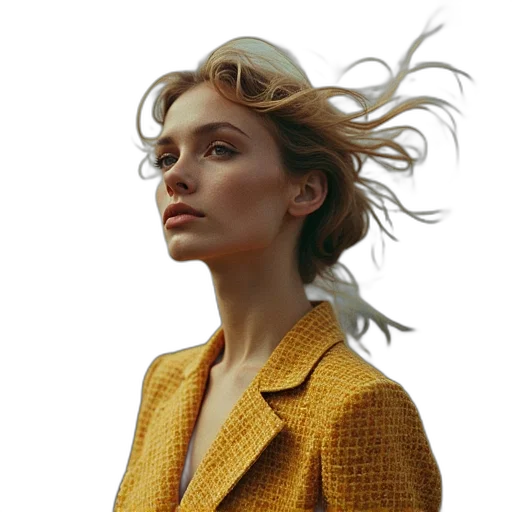 jacket, face, hair, hat transparent PNG cut-out